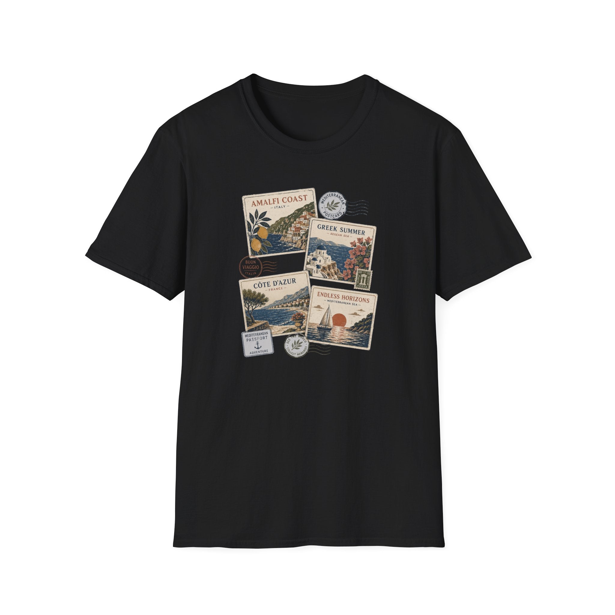 Mediterranean Postcard Collection T-Shirt